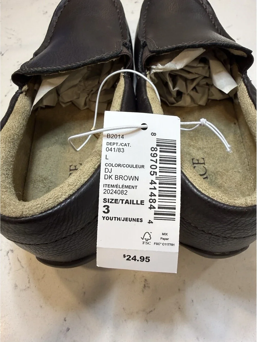 Children's Place Boys Brown Loafer Sz 3 Dressy Casual Nwt